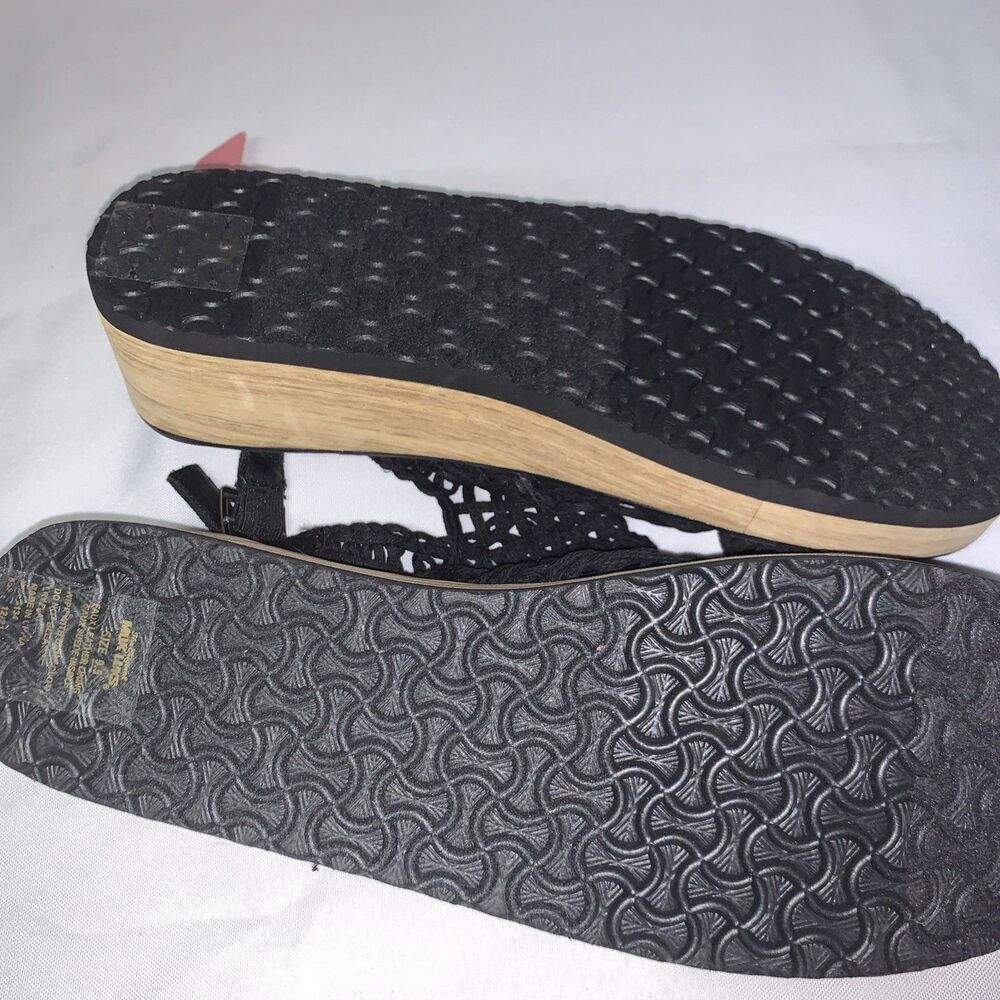 Women’s MukLuks Lightweight Black Wedge Sandals Shoes Size  9.5 Non-skid Outsole - Picture 12 of 13